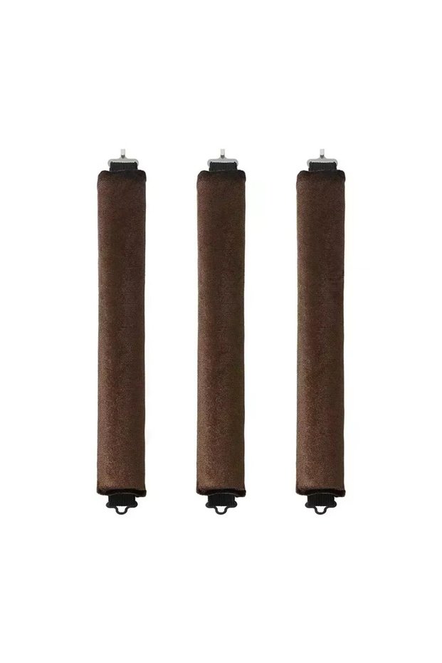 3pcs Brown Heatless Hair Curlers Curling Rod Headband No Heat Hair Rollers Lazy Curls with Hook Slee