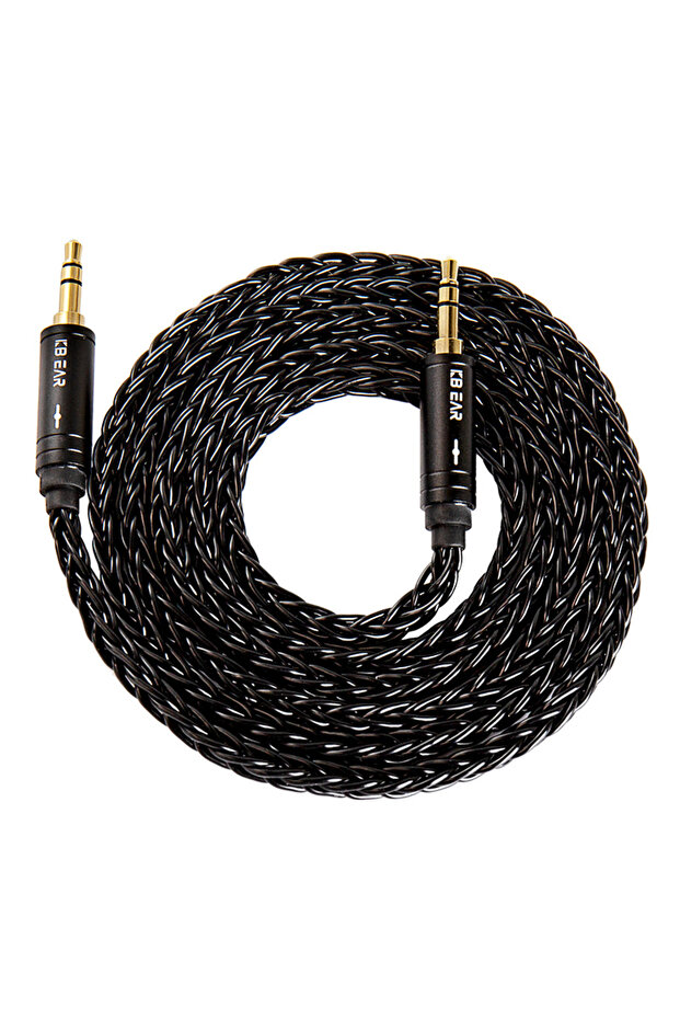1.2m black 3.5-3.5 KBEAR AUX08 8 Cores HiFi AUX Earphone Audio Cable Speaker Cable 3.5mm Male to Mal