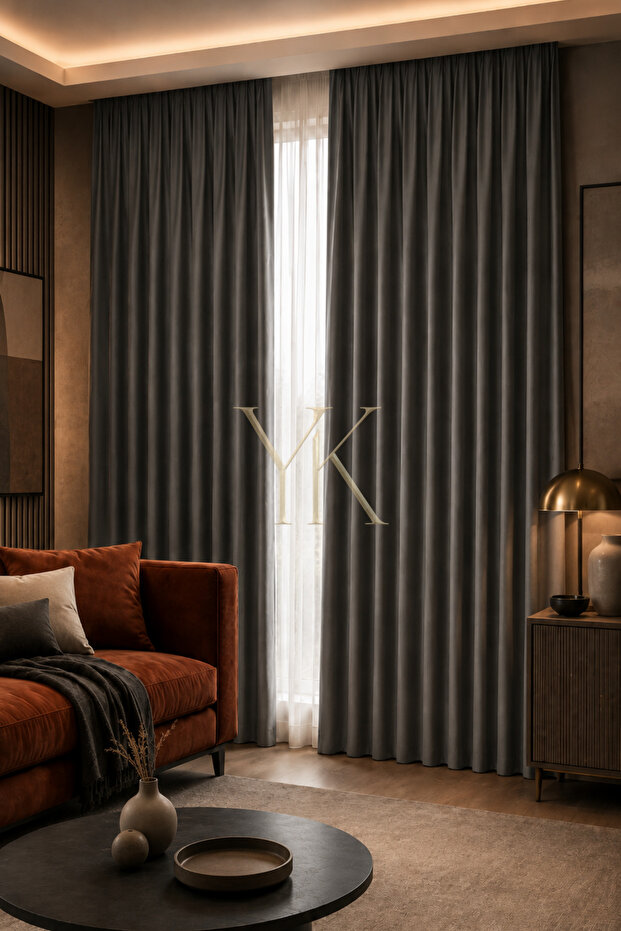 Gray Blackout Light-Proof Blackout Background Curtain, Battery-Free Single Panel Blackout Sunshade, Suitable for Any Room