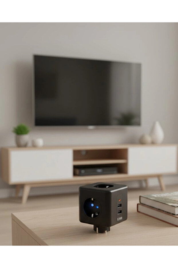مقبس كهربائي مزود بمنفذ USB مع حماية من التيار الزائد للاستخدام المنزلي والمكتبي - 1
