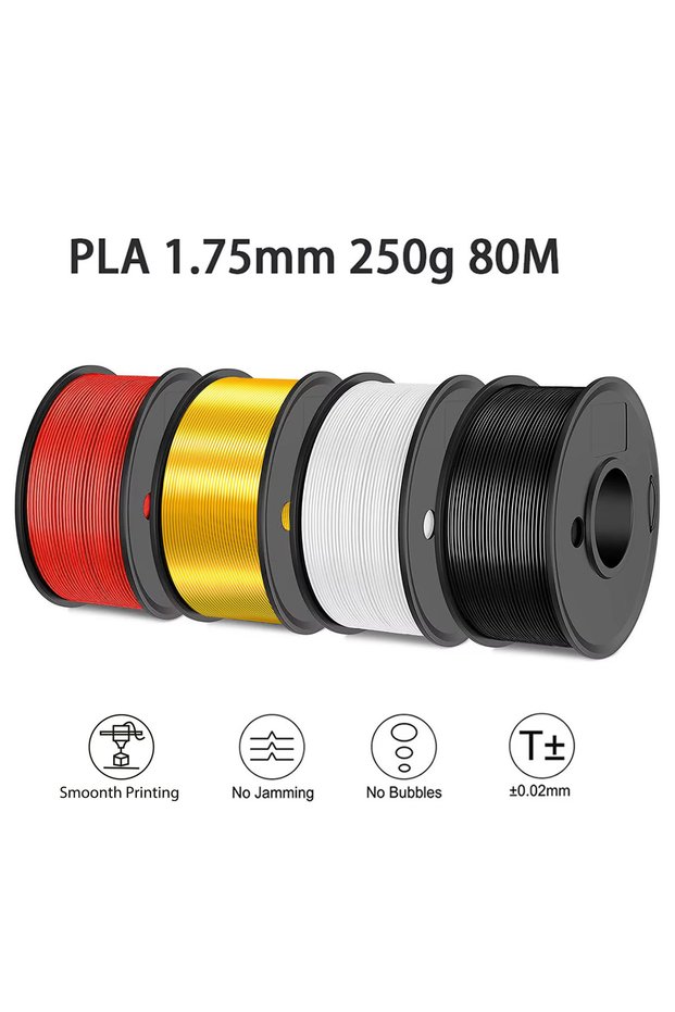 Black White Red Gold 3D Printing Filament PLA 250g Length 80M Diameter 1.75mm FDM Printer Material