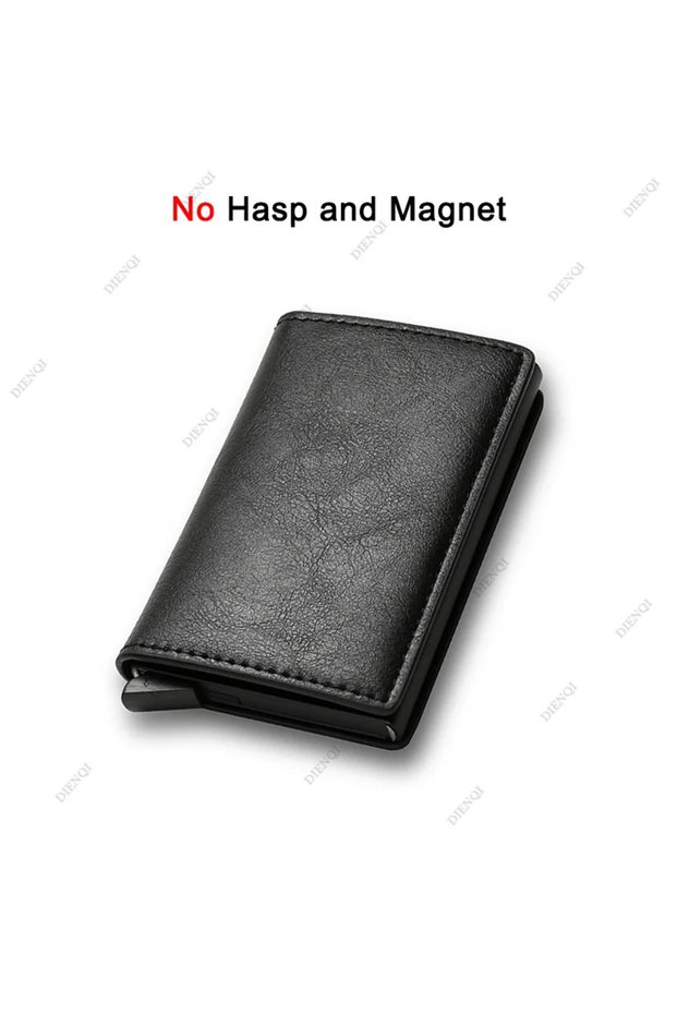 Black Top Quality Wallets Men Money Bag Mini Purse Male Vintage Brown Leather Rfid Card Holder Walle