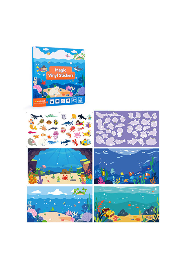 1 Set Reusable Scene Cute Stickers DIY Puzzle Magic Sticker Books Cartoon Animal Learning Cognition