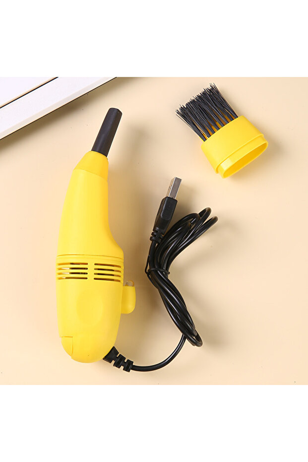 YELLOW Keyboard Cleaner Mini USB Keyboard Vacuum Cleaner Portable Computer Cleaning Brush for Laptop