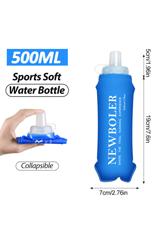 500ML NEWBOLER 300/500/700ML Water Bottle TPU Folding Soft Bottle Outdoor Sport Water Bag Collapsibl