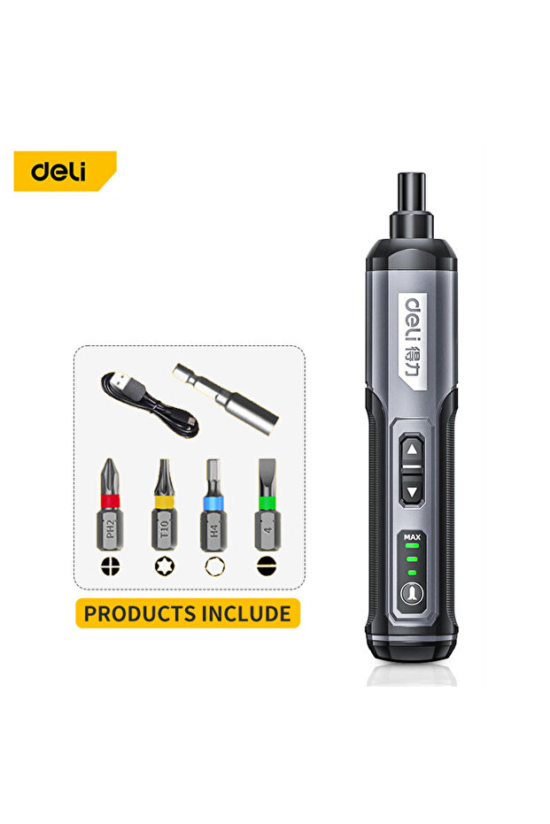 مجموعة مفكات كهربائية صغيرة DL-DP04-1B2 قابلة لإعادة الشحن عبر منفذ USB، بطارية 2000 مللي أمبير، مثقاب متعدد الاستخدامات