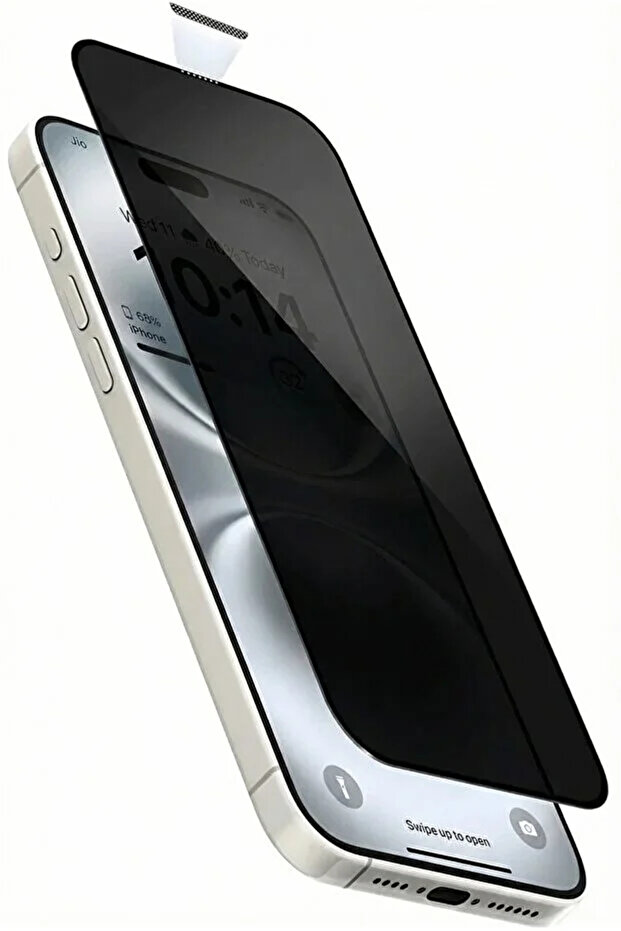 واقي شاشة زجاجي غير قابل للكسر لهاتف iPhone 16 Plus/14 Pro Max/15 Plus، يحمي الخصوصية ويحمي الهاتف من التخريب.