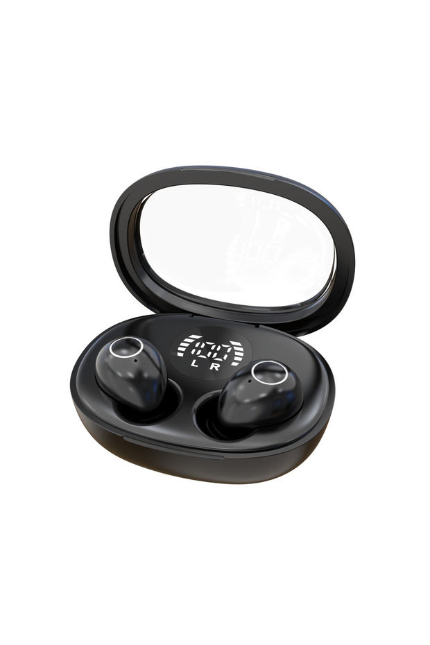 Black SK32 Mini Invisible Headphones Wireless Bluetooth 5.3 Headphones Bass Sleeping Headphones with