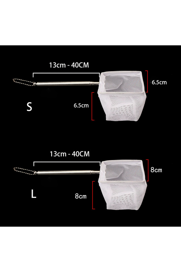 S L 3D Stainless Steel Telescopic Aquarium Fish Net Fine Mesh Small Fish Shrimp Net For Fish Tank Tr
