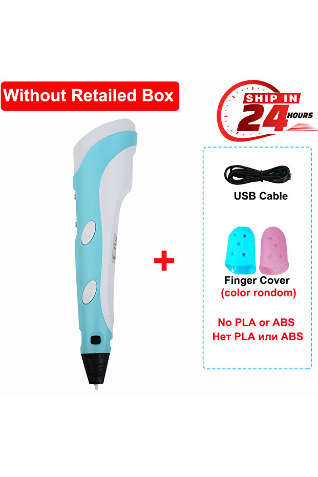 Blue No PLA 3D Pen DIY Drawing Pen With LCD Screen Compatible PLA ABS Filament Toys Safe Paiting for