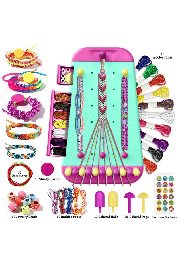 green Bracelet Making Kit Toy for Girls Friendship Arts Crafts Bracelets String Maker Kit For Birthd