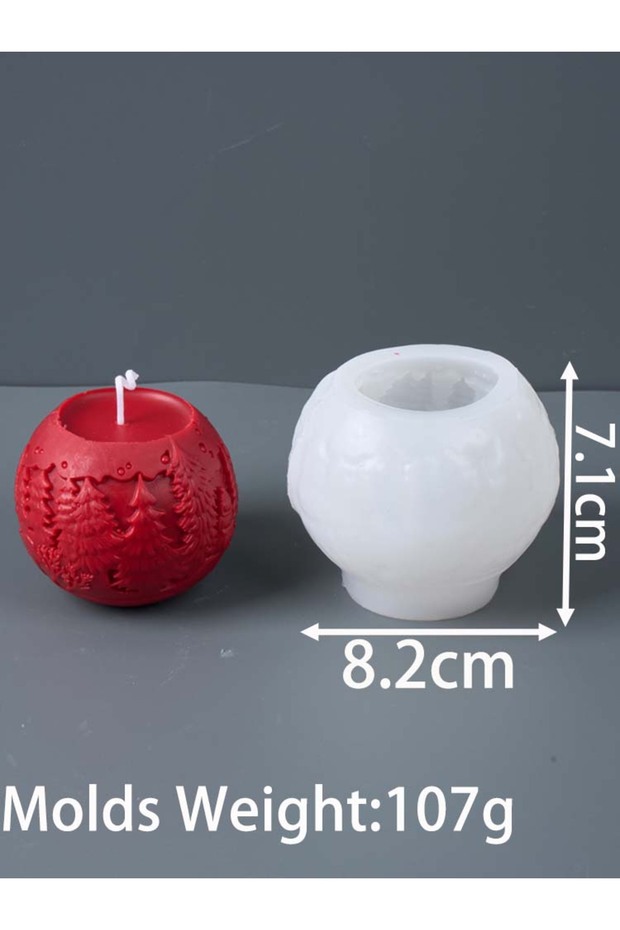 02 Christmas Ornaments Silicone Candle Mold DIY Handmade Christmas Tree Elk Ball Aromath Soap Plaste