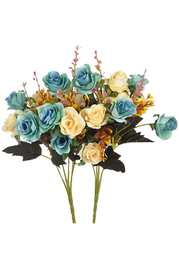1pc 4 Artificial Silk Rose Flower Wedding Home Vase Outdoor Garden Decor Bride Bouquet Diy Gift Clip