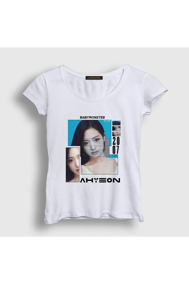 Women's White Poster Ahyeon Babymonster Baby Monster T-Shirt 609028Tt