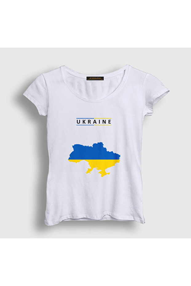 Women's White Ukraine Map Flag Ukraine Map Flag T-Shirt 563377Tt