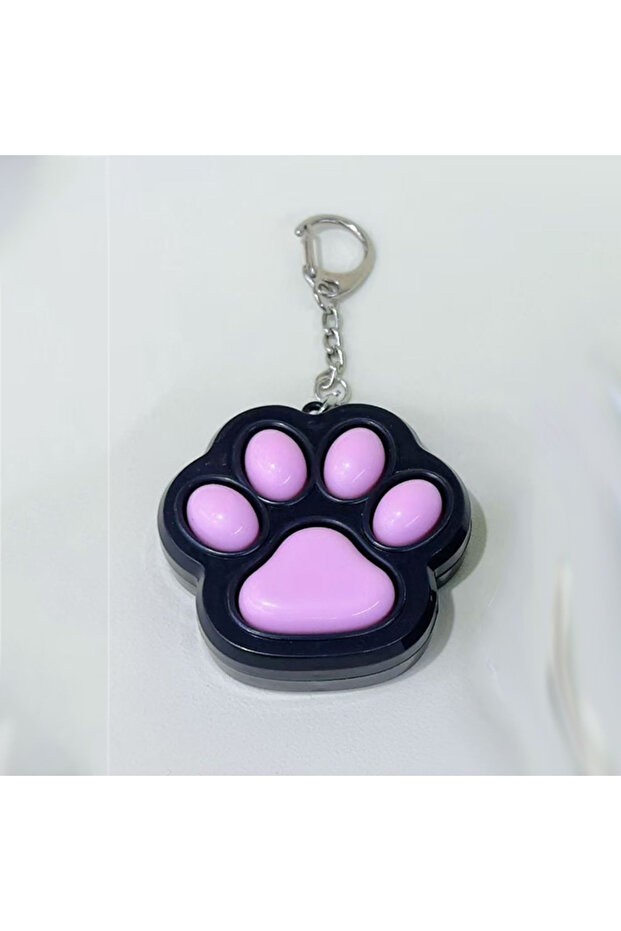 Black Button Cat Paw Clicker Fidget Keychain Office Travel Decompression Anxiety and Stress Relief G