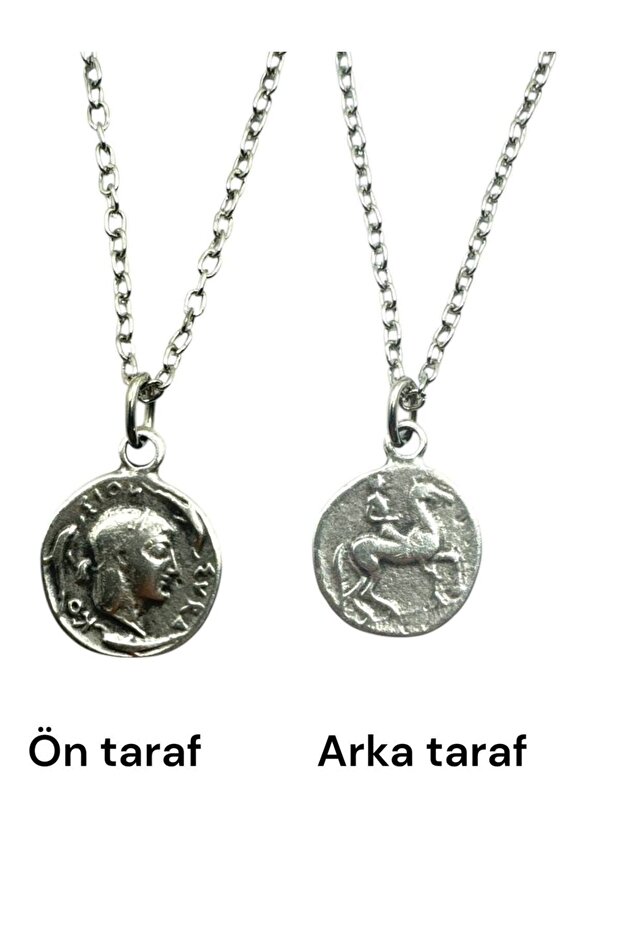 Roman Coin Necklace -Double Sided Metal Necklace with Caesar and Napoleon Figures -1 Piece - with 60 cm Chain