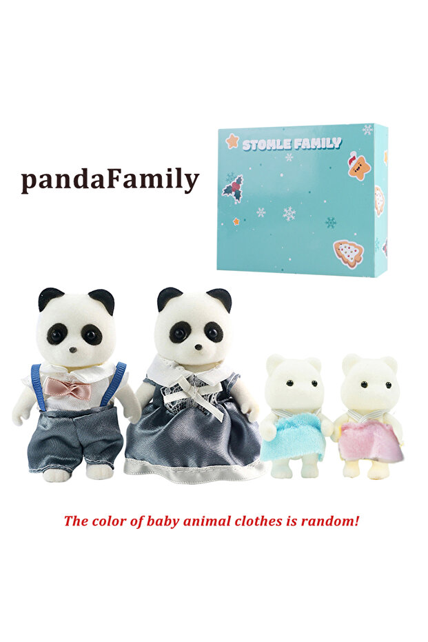 G04-K03 Boxed Box Packing Forest Family Reindeer Bunny Panda Animal Simulation Dollhouse Playset Pla