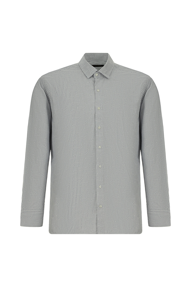Long Sleeve Slim Fit Slim Fit Classic Striped Cotton Shirt