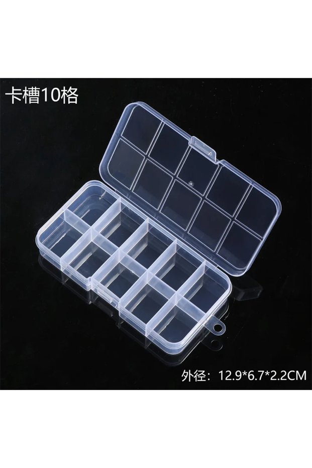 10 Grids Transparent Fixed With Slot Beaded Anti-string 15-28 Grid Plastic Storage Box Jewelry Class