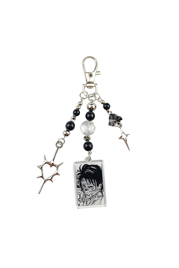 3 Anime Choso Keychains Spiral Star Cross Beaded Keyring Charms Aesthetic Handbag Pendant Key Penda.