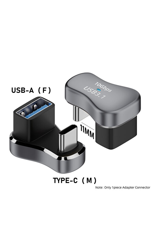 A to C 180 Degree Angle USB C Adapter Type C Male to Female 20Gbps PD 140W Fast Charging Converter A