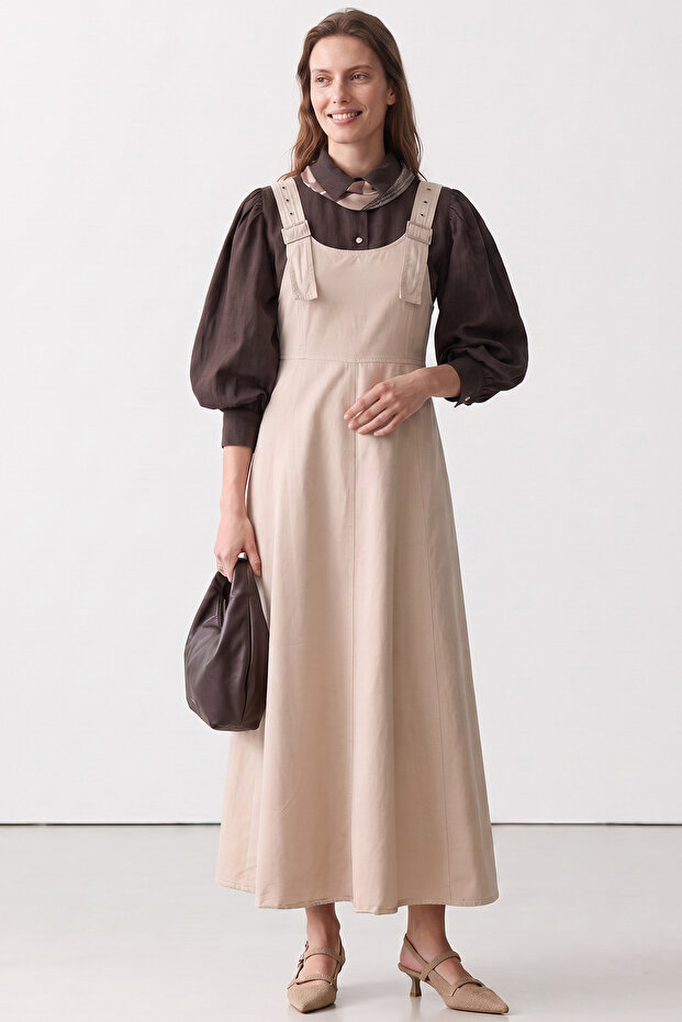 Strappy Gilet Dress 7017 - Cream