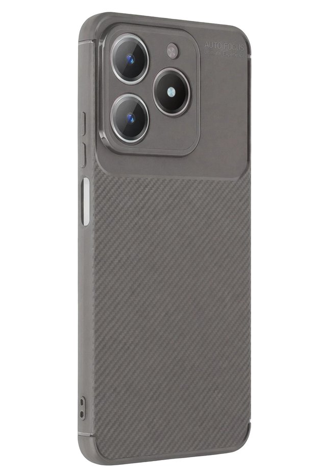 Gldisptm New Realme C61 Case Auto Focus Carbon Cover (02801) - Gray