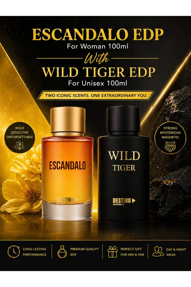 ESCANDALO EDP For Women 100ml With WILD TIGER EDP Unisex 100ml – Perfume Duo Set