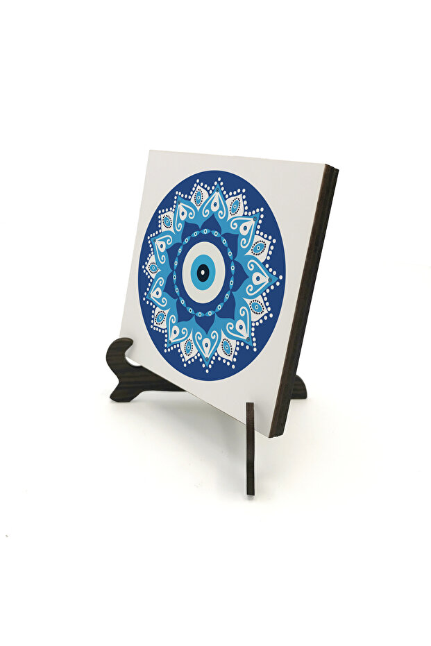 Nazar Beaded Pattern Printed Mdf Tabletop 10X10 Kd-57