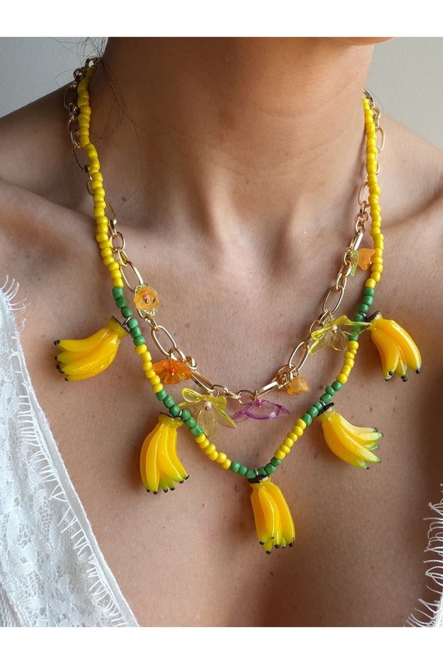 Banana Detailed 2-Piece Necklace