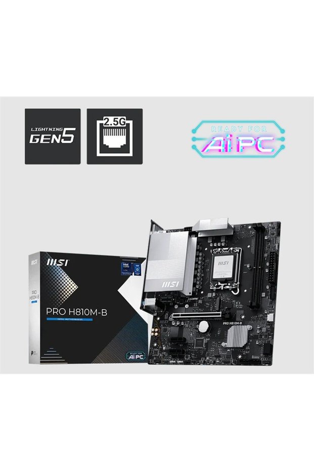 Msi Pro H810M-B Ddr5 6400Mhz 1Xhdmi 1Xdp 1Xm.2 Matx 1851P (Intel Ultra Processors Series 2)