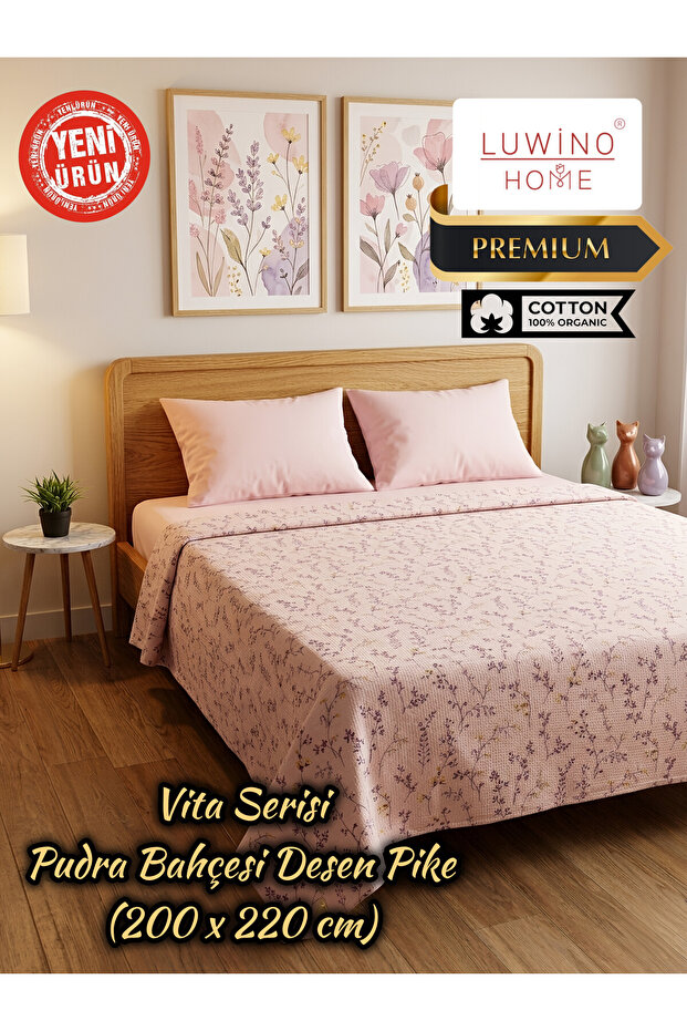 Double Pique, Bedspread 100% Cotton Vita Series 200 X 220 cm