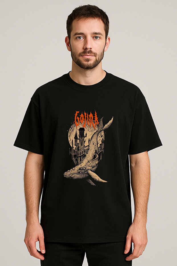 Gojira Printed Crew Neck Black T-Shirt