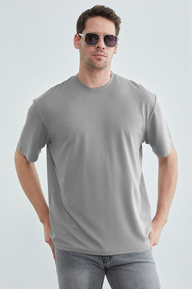 basic guler rotund Tricou modal - 4