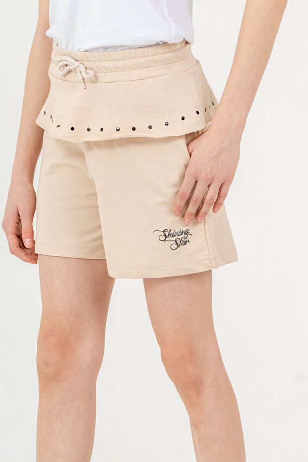 Shining Star Printed Under-Knee Stone-Piece Girls' Shorts