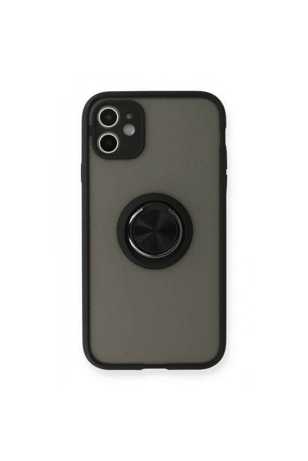 Apple iPhone 12 Case with Camera Protection, Ring, Magnetic Stand, Frosted Back Cover