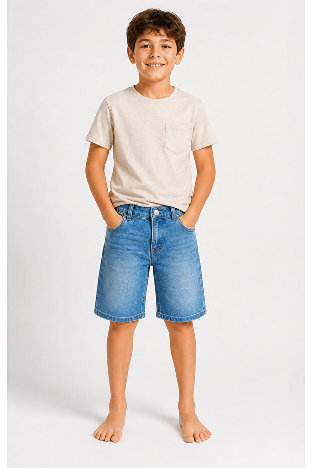 Boy's Denim Shorts First Jean Cotton Denim Soft Fabric