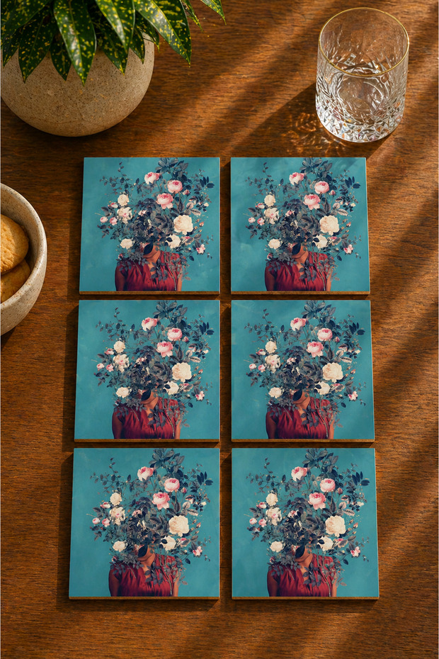 Modern Set of 6 Coasters - Uv Printing Mdf - 10X10 cm