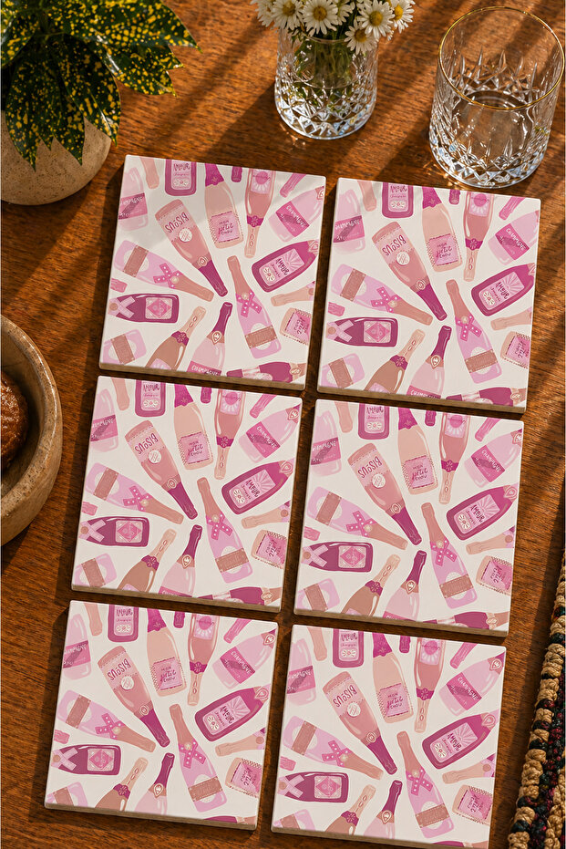 Modern Set of 6 Coasters - Uv Printing Mdf - 10X10 cm