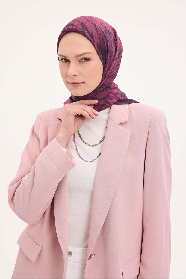 وشاح فيلورا بنمط ألوان مائية فوشيا 90×90