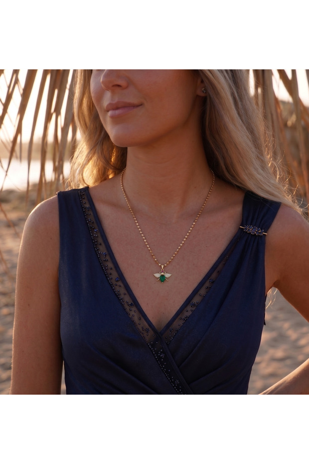 Vintage Bee Figured Necklace with Ball Chain