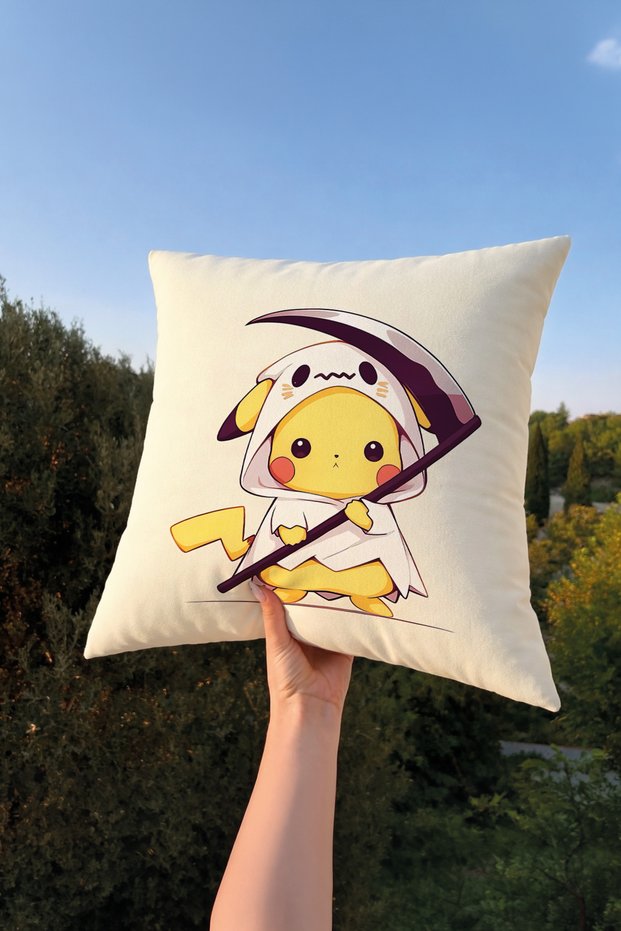 Azrail Pikachu Throw Pillow Case 43X43 Anime Game Movie Themed Decorative Pillowcase Double Sides Printed