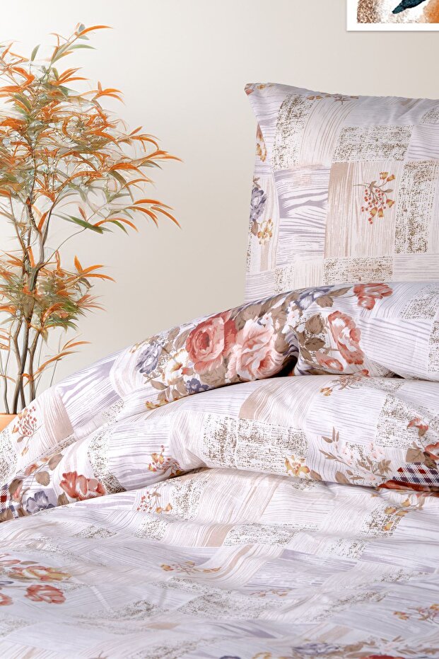 Manolya 100% Cotton Double Elastic (Fitted) Duvet Cover Set 200X220 cm