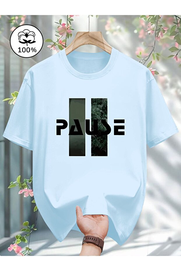 تيشيرت بتصميم مطبوع من Pause للجنسين