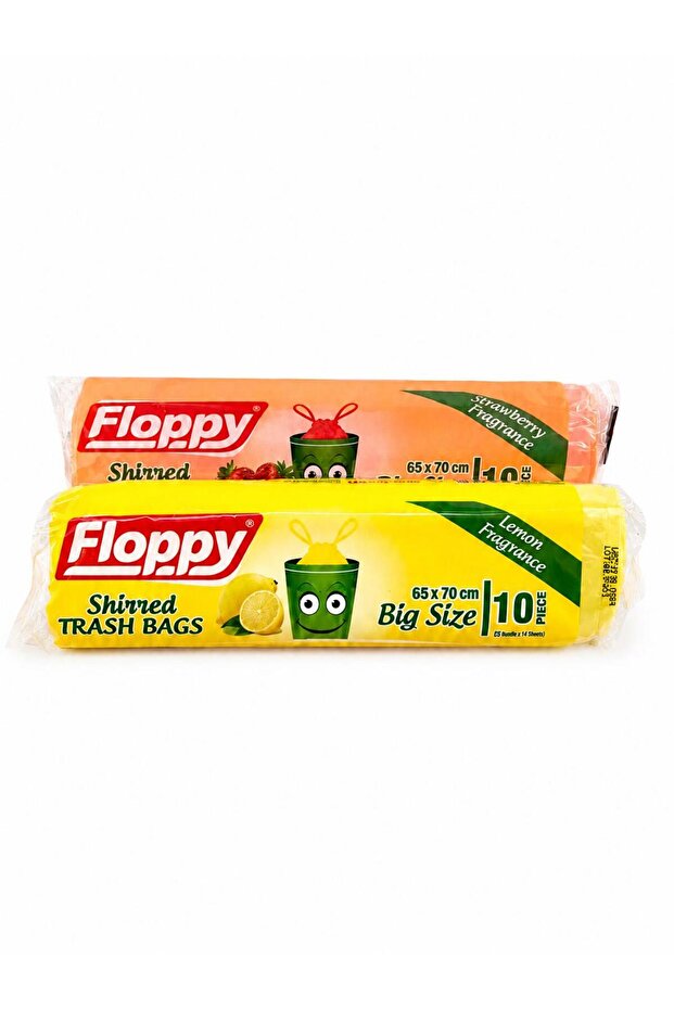 Drawstring Garbage Bag 10 Sheets 65*70 Strawberry, Lemon 2 Pieces