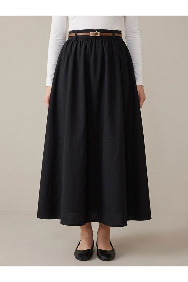 Büzgü Gazzeli Soft Skirt-Black