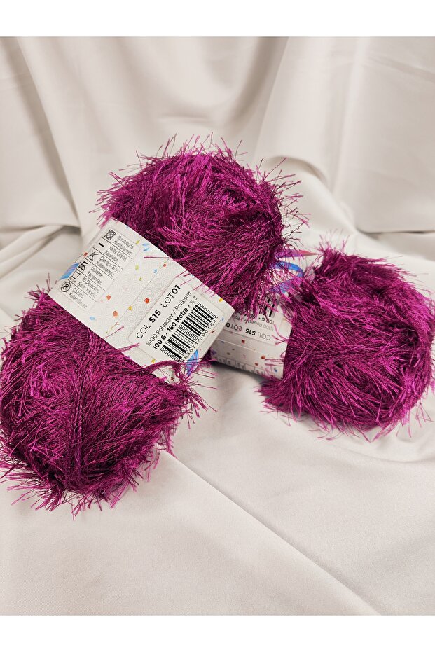 Yumoş Bearded Plum Hand Knitting Yarn 100Gr. (2 Pieces) - Color: 15