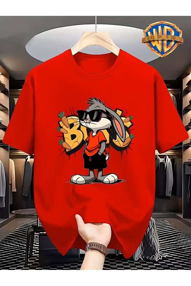 Printed Oversized Unisex Women's Crewneck T-Shirt