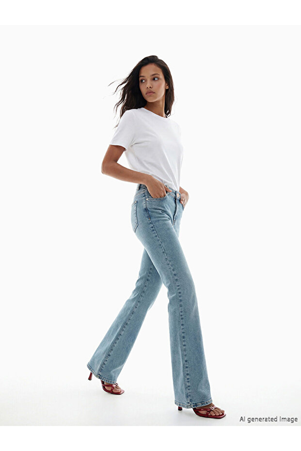 Nevavm Flare Women's Jean Pants with Difference